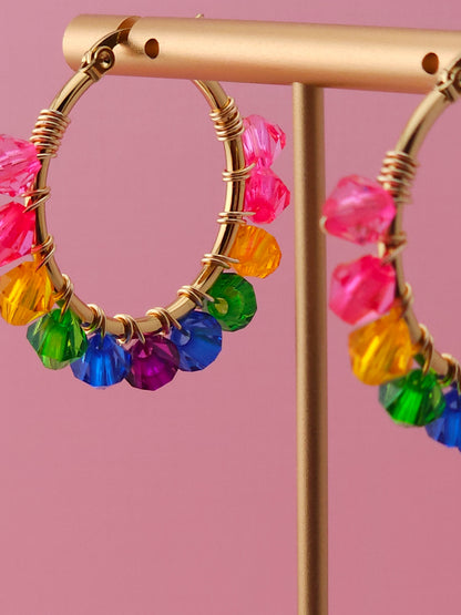 The Crescent Canopy Hoops | Nature-Inspired 18k Gold Plated Jewellery