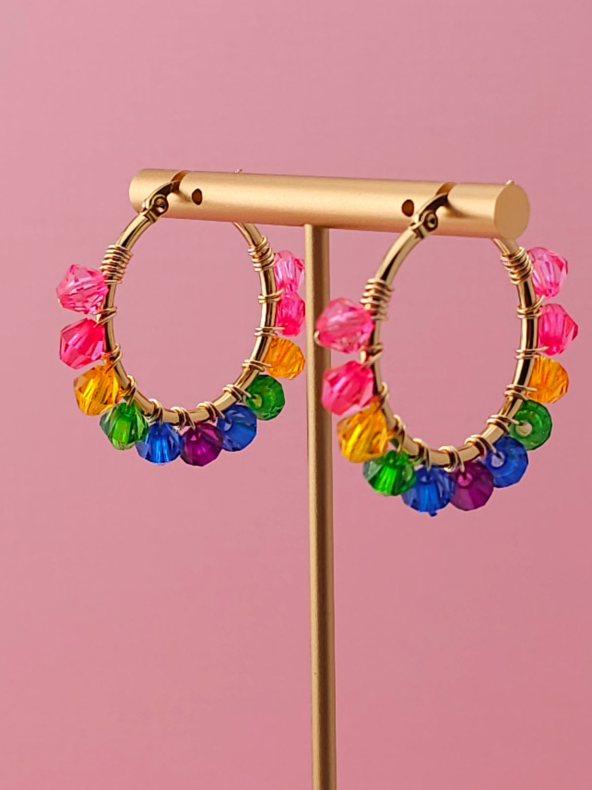 The Crescent Canopy Hoops | Nature-Inspired 18k Gold Plated Jewellery