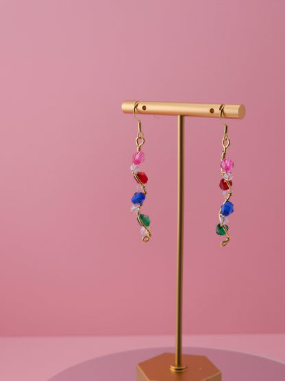 The Spiralling Stem Drops | Nature-Inspired 18k Gold Plated Jewellery