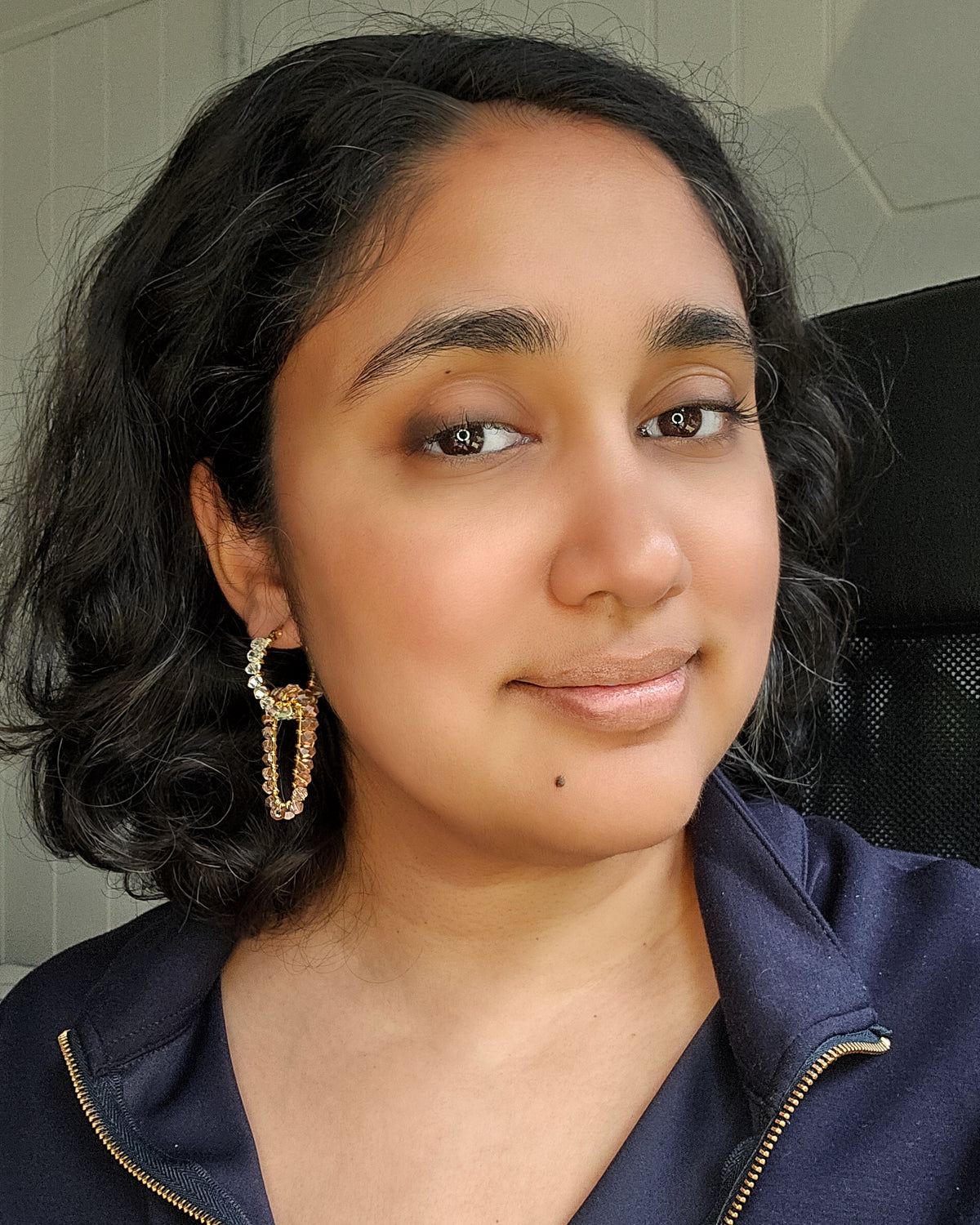 Maia Duo Set | Handmade Glass Bead Hoop Earrings | 18k Gold Plated