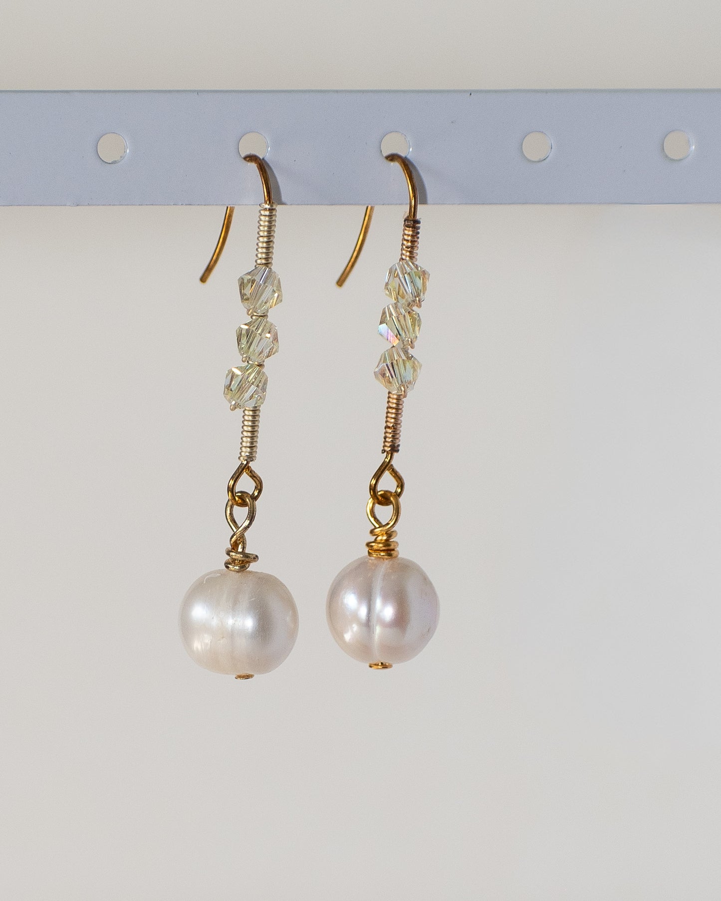 Bridal Droplets: Pearl & Glass Simple Bridal Earrings for Reception, Bridal Party
