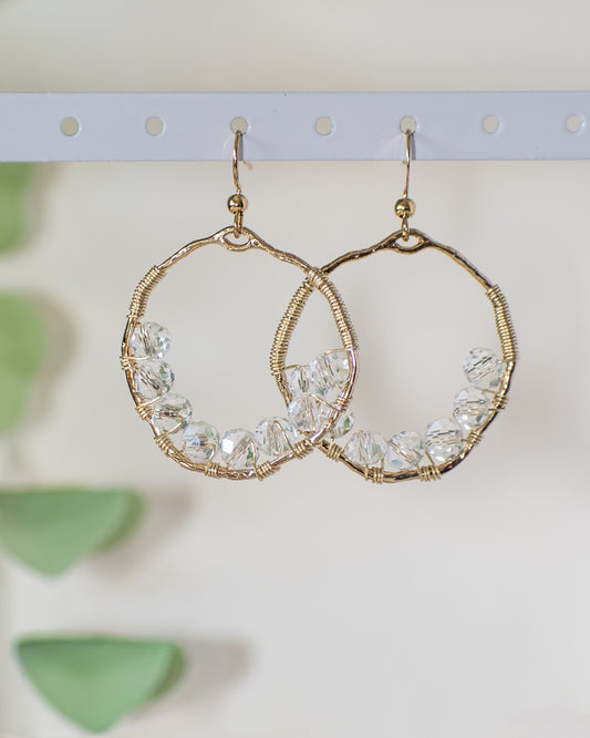 Crystal Glass Medium Sized Earrings, Perfect Workwear
