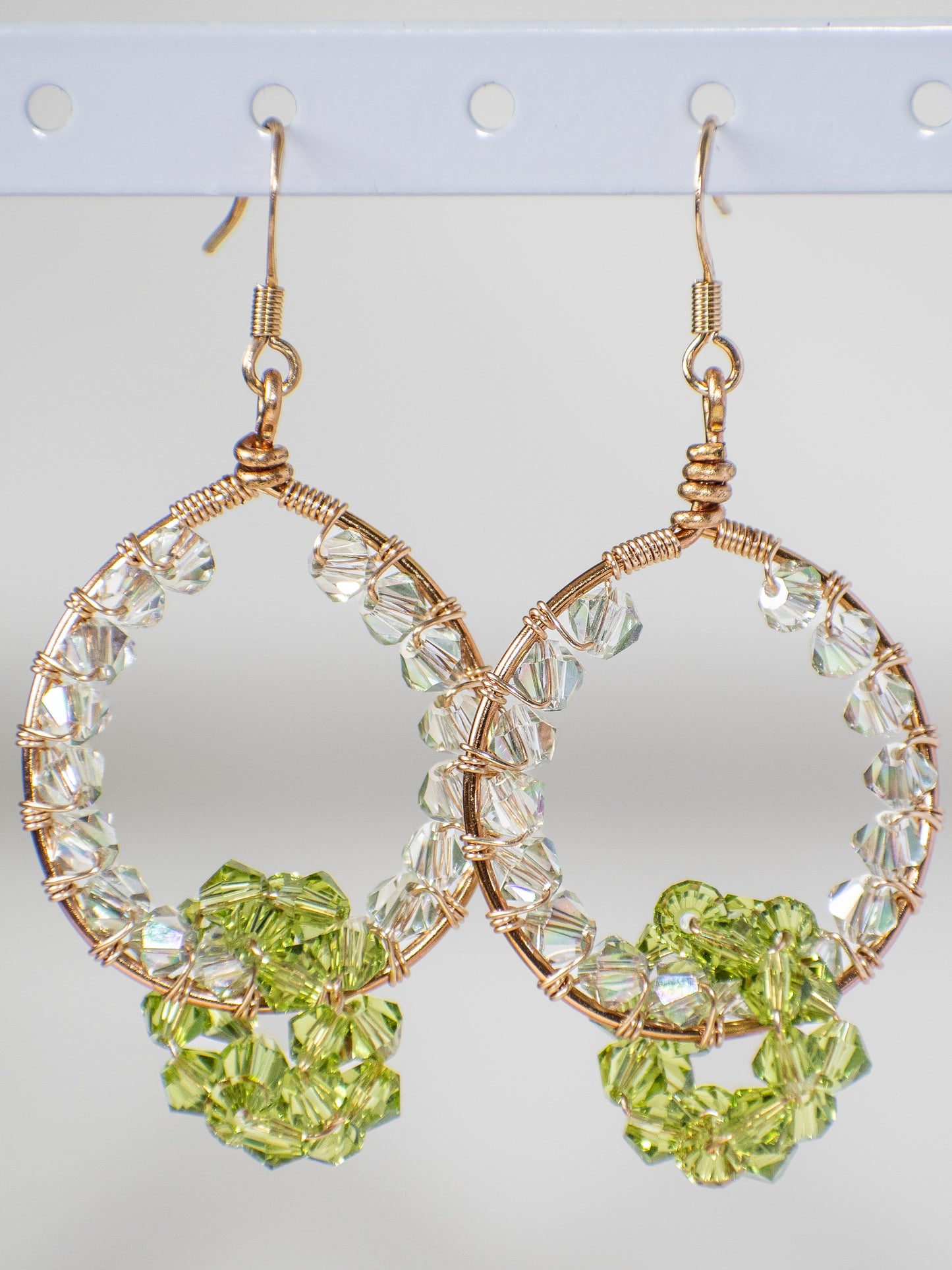 Glitz and Glam Earrings: Crystal Glass Wire Wrapped Earrings, Unique, One of a Kind