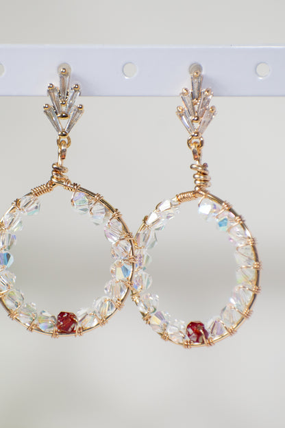 Be Kind: Glass Wire Wrapped Earring, Perfect for Valentines Day