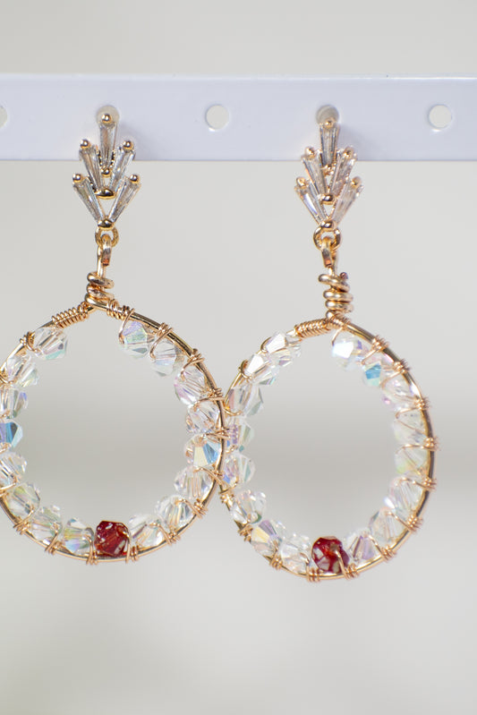 Be Kind: Glass Wire Wrapped Earring, Perfect for Valentines Day