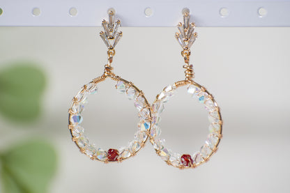 Be Kind: Glass Wire Wrapped Earring, Perfect for Valentines Day