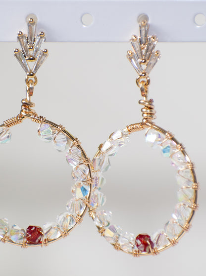 Be Kind: Glass Wire Wrapped Earring, Perfect for Valentines Day