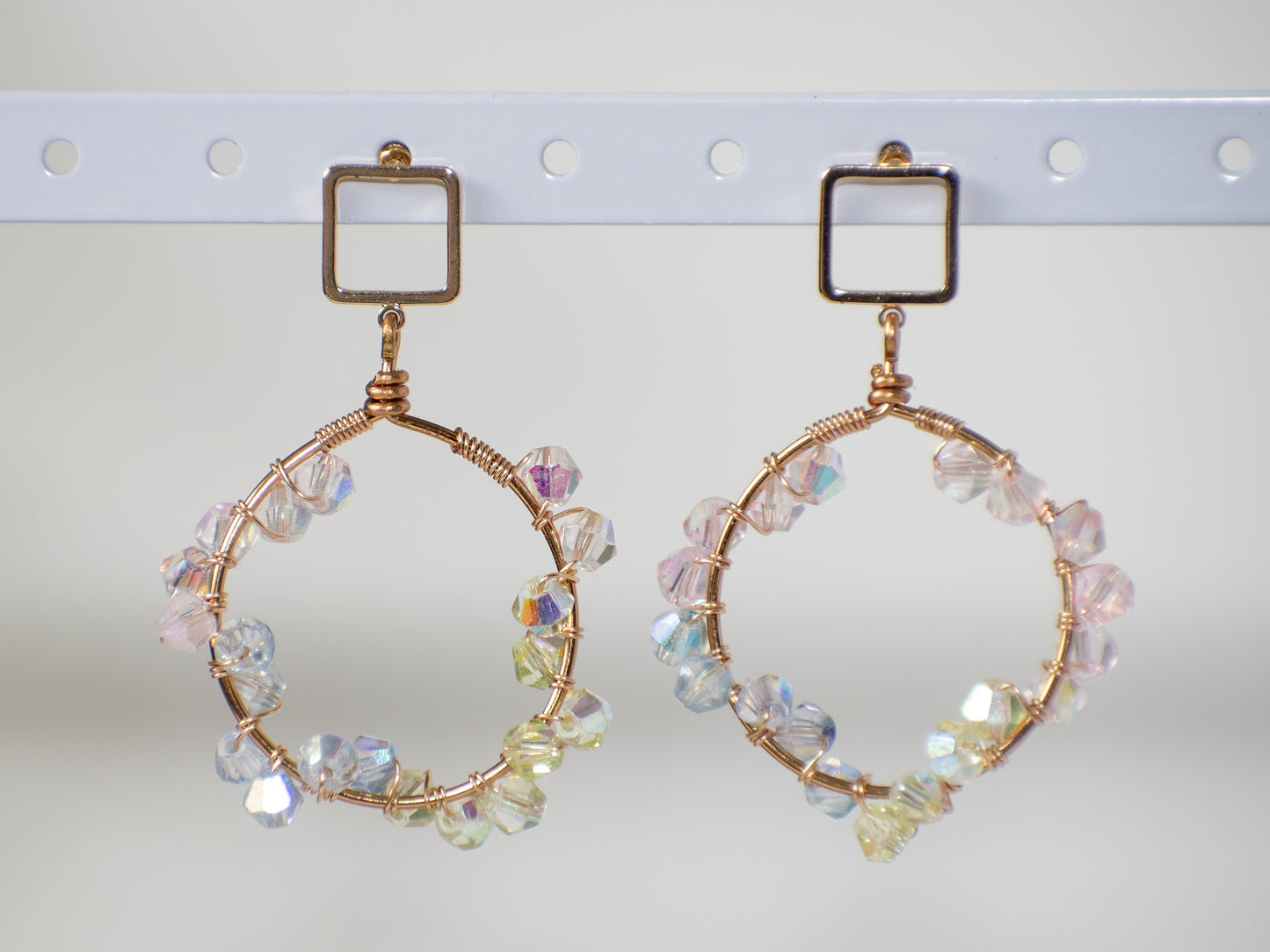 Helix: Colourful Wire Wrapped Glass Earrings