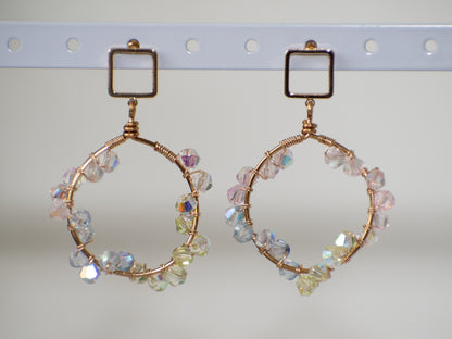 Helix: Colourful Wire Wrapped Glass Earrings