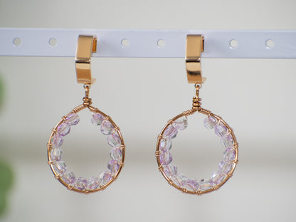 Purple Glam: Glass Wire Wrapped Summer Nights Earrings