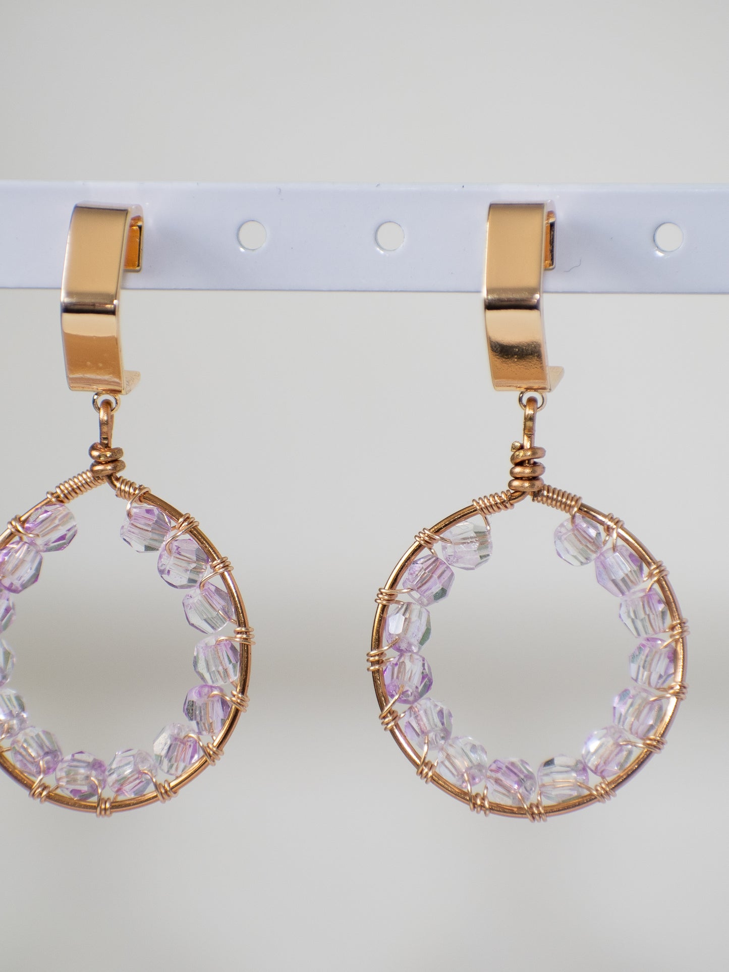 Purple Glam: Glass Wire Wrapped Summer Nights Earrings