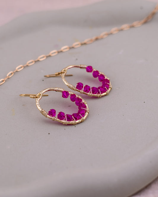 The Electric Peony Wire-Wrapped Hoops