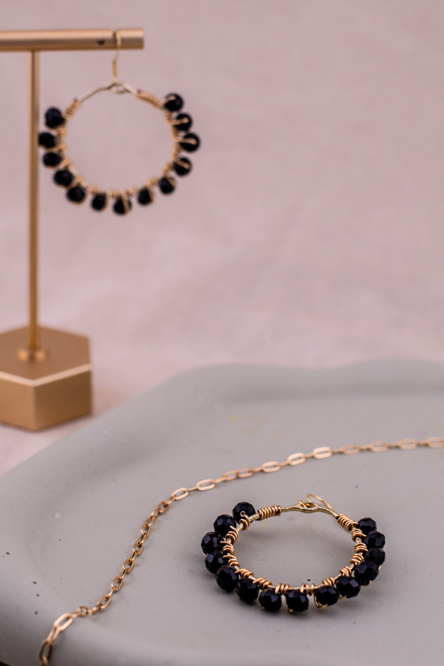 Midnight Goddess Hoop Earrings