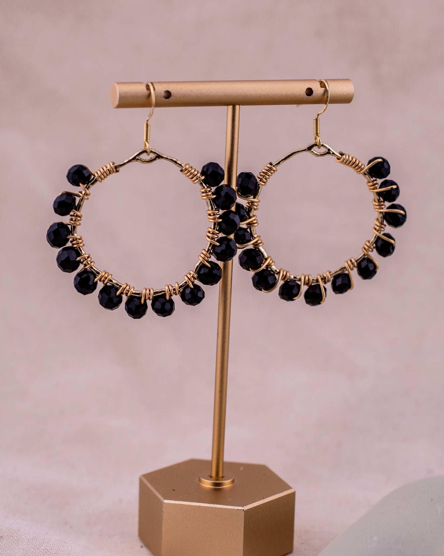 Midnight Goddess Hoop Earrings
