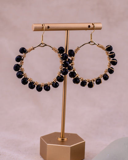 Midnight Goddess Hoop Earrings