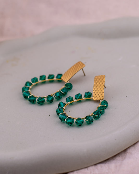 The Emerald Grove Halo Earrings