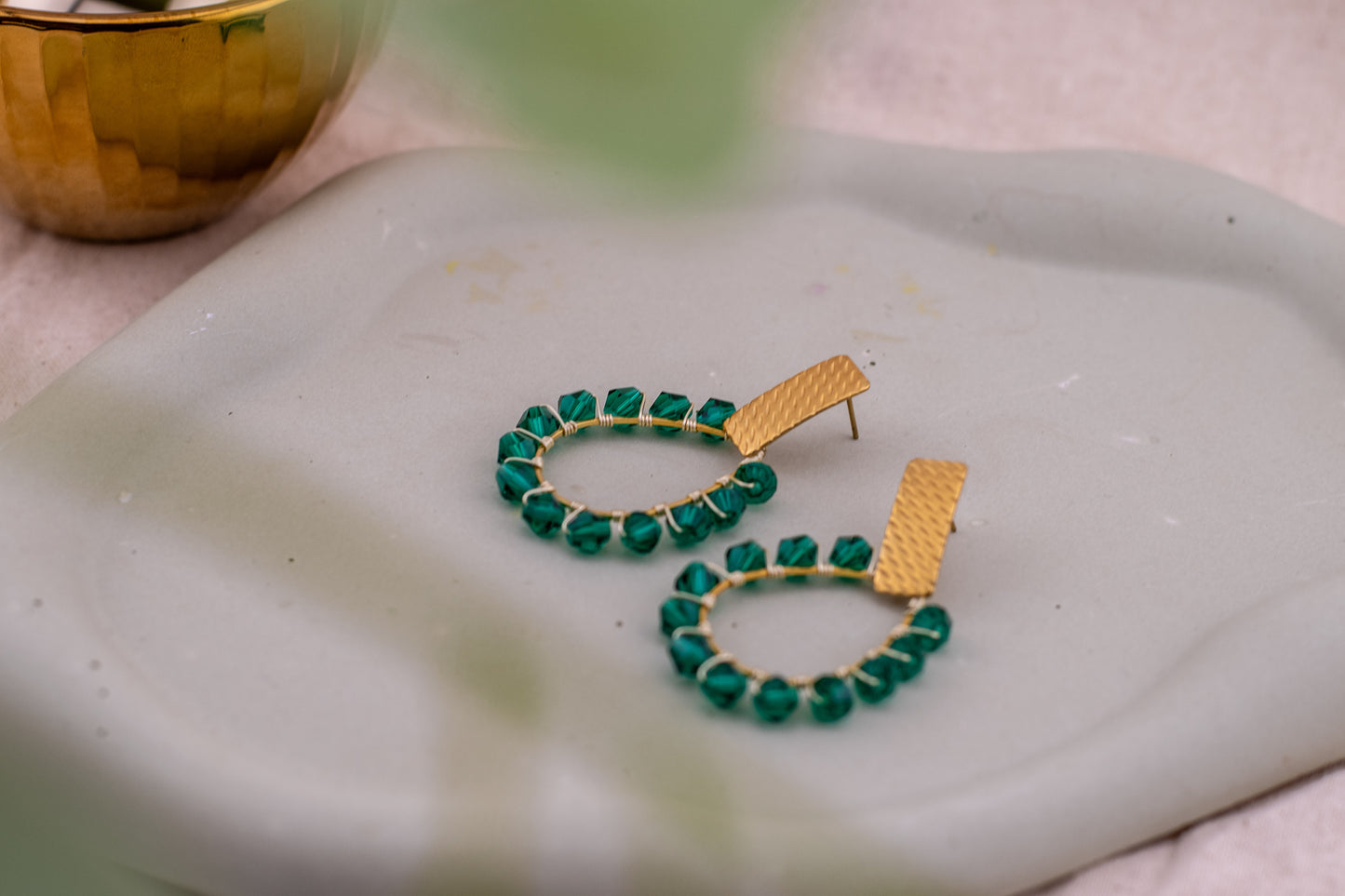 The Emerald Grove Halo Earrings