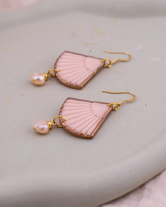 The Rosewater Fan Drop Earrings
