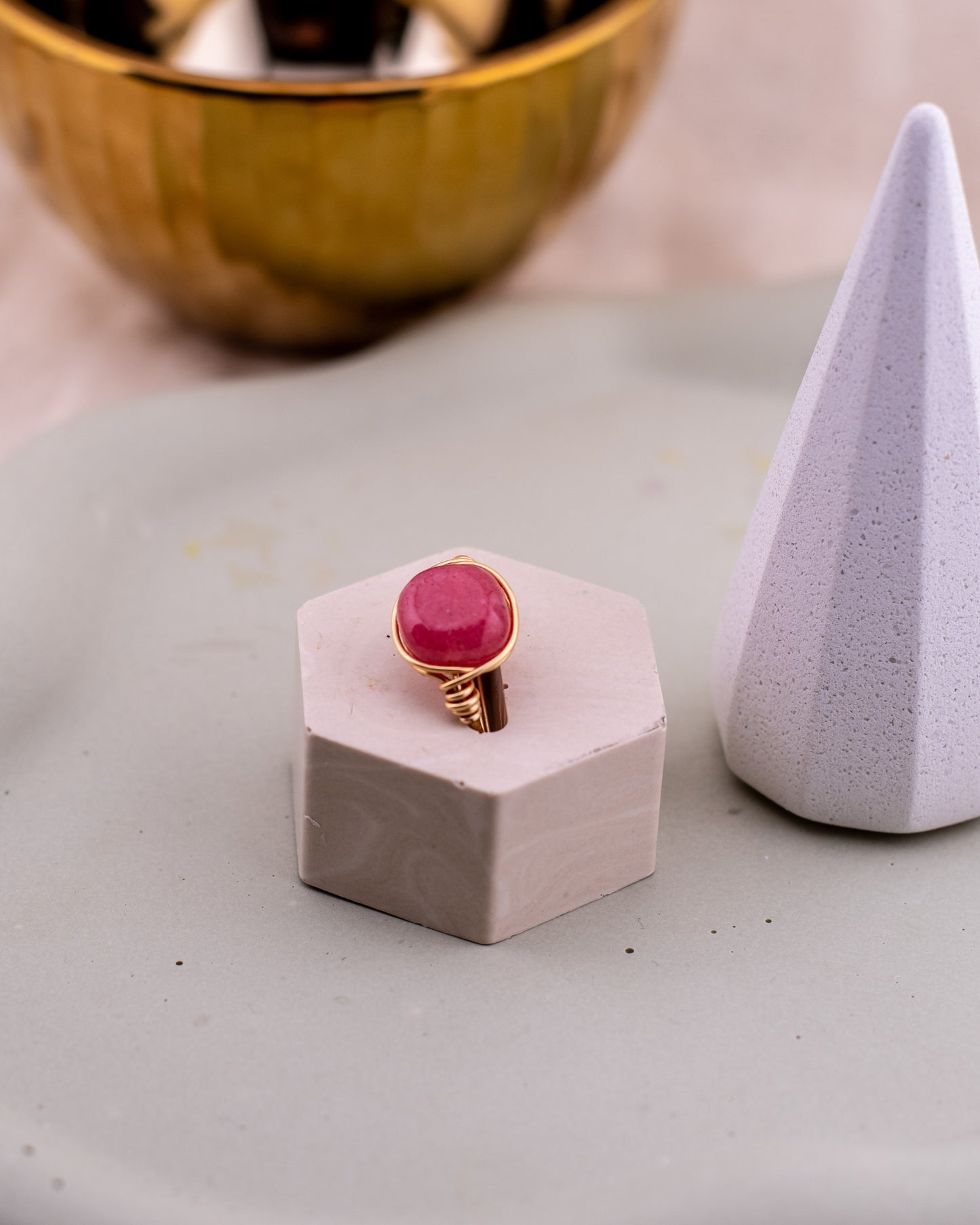 The Dragonfruit Aura Wire-Wrapped Ring