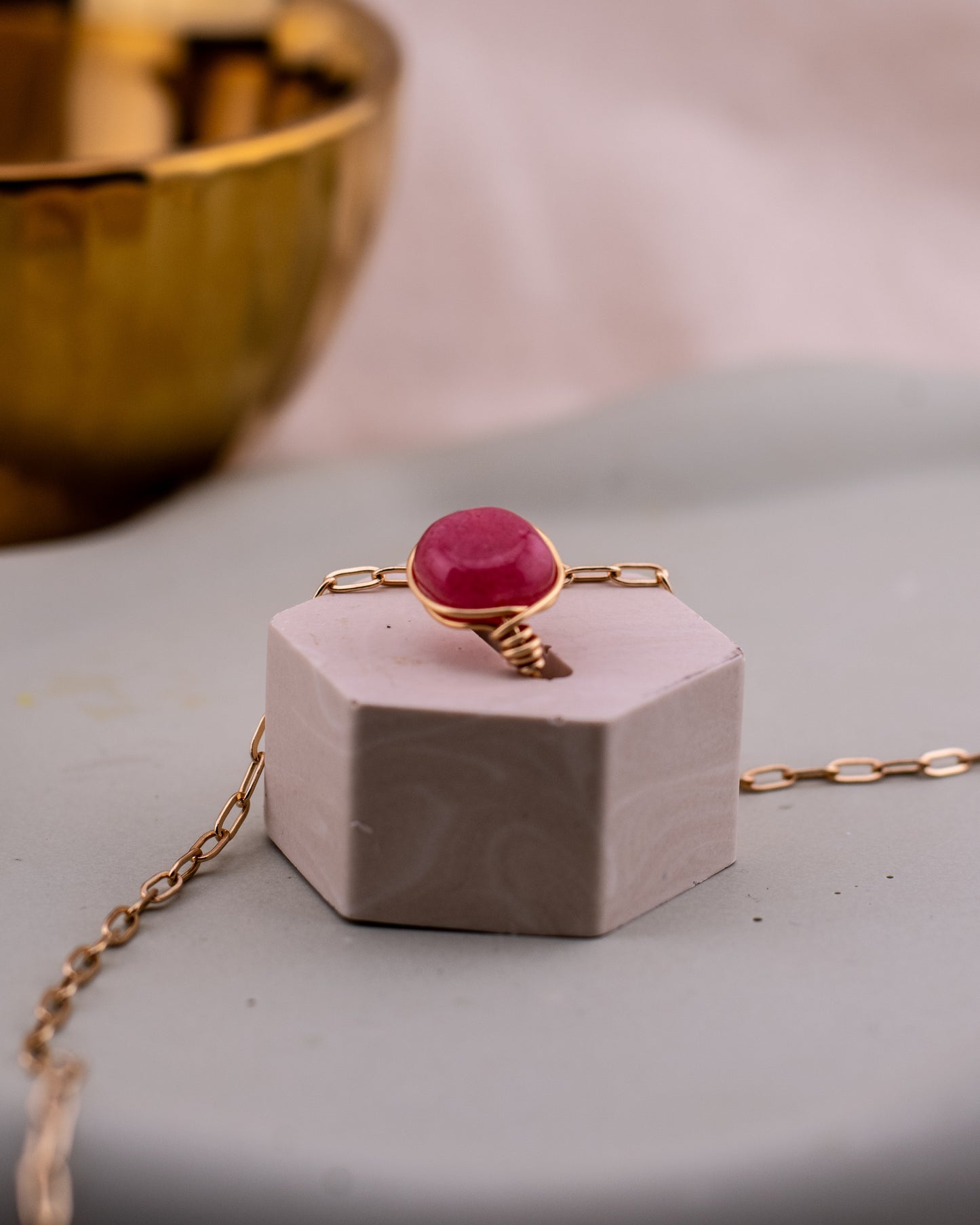 The Dragonfruit Aura Wire-Wrapped Ring