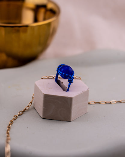 The Cobalt Nebula Wire Ring