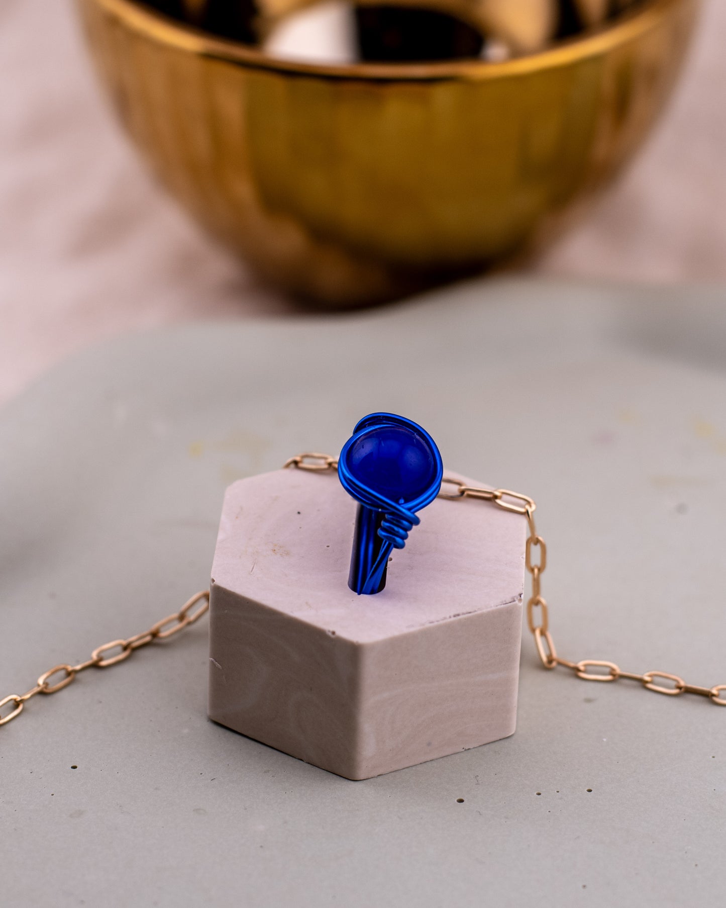 The Cobalt Nebula Wire Ring