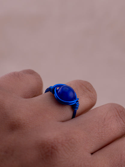 The Cobalt Nebula Wire Ring