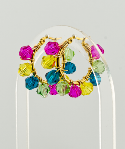 Bold Hoops: Chunky Retro Glass Hoops
