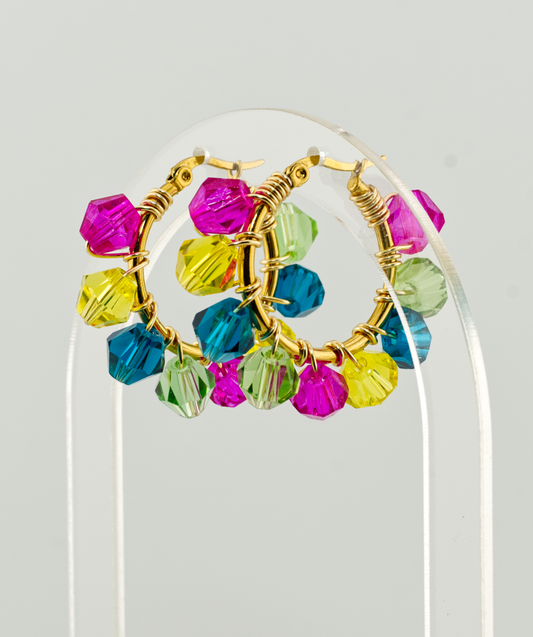Bold Hoops: Chunky Retro Glass Hoops