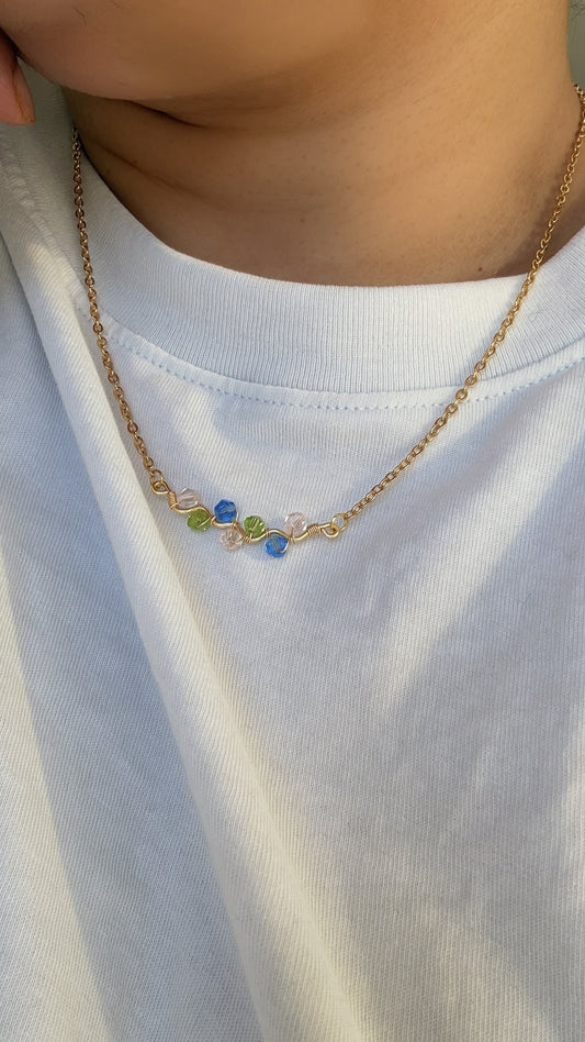 Petal & Puddles, Wire Wrapped Necklace, Spring Jewellery, Unique