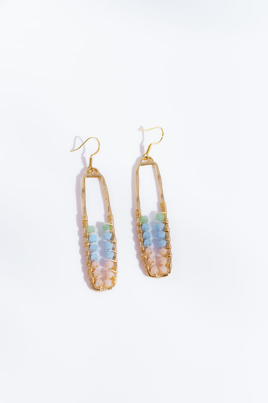 Bohemian Beach, Bring Me to the Beach, Wire Wrapped Earrings, Handmade, For Her