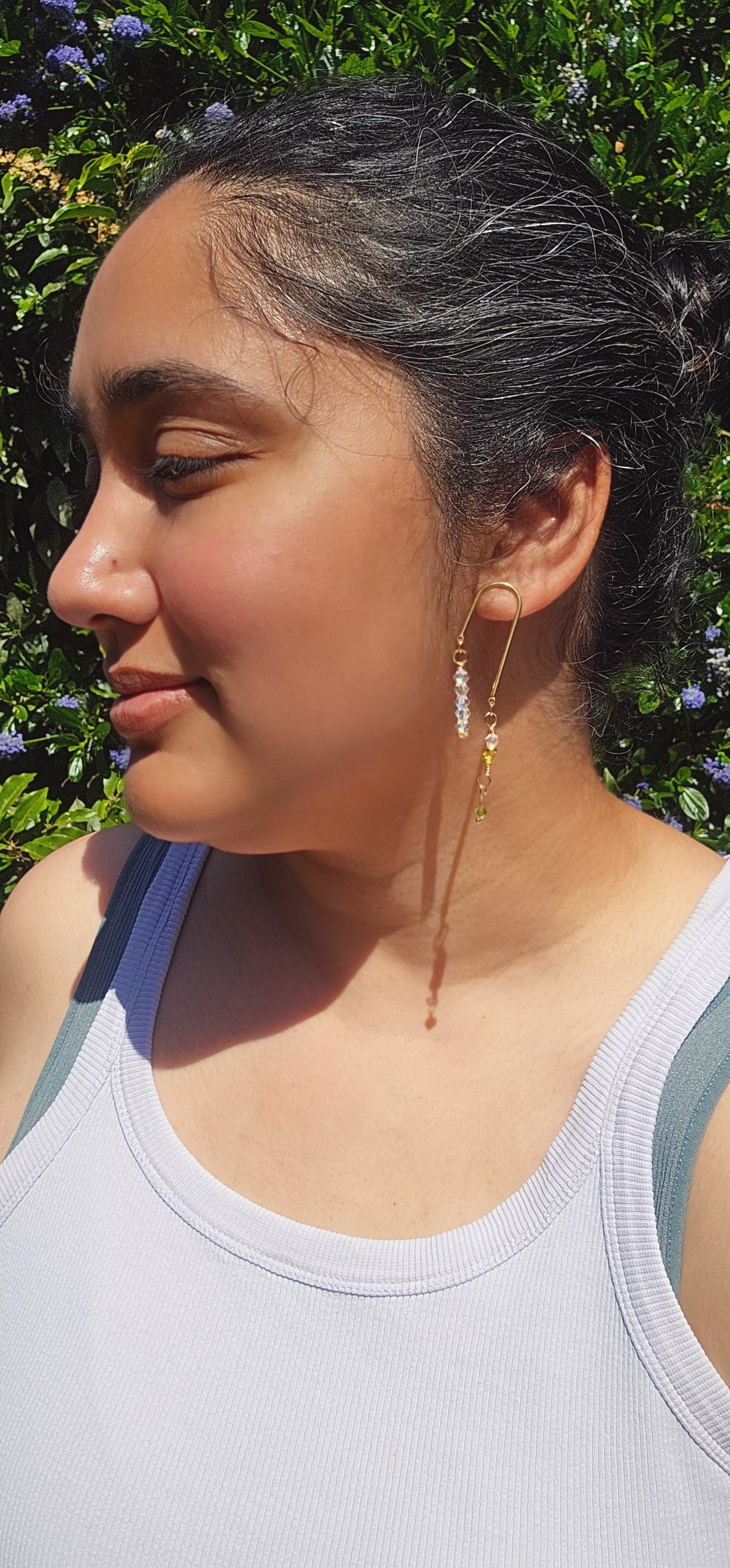 Heatwave ✦ Shimmering Double Drop Glass Jewellery, Summer Earrings