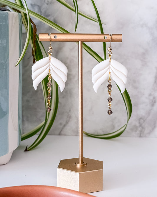 Bridal Arch Polymer Clay Lightweight Earrings with Glass