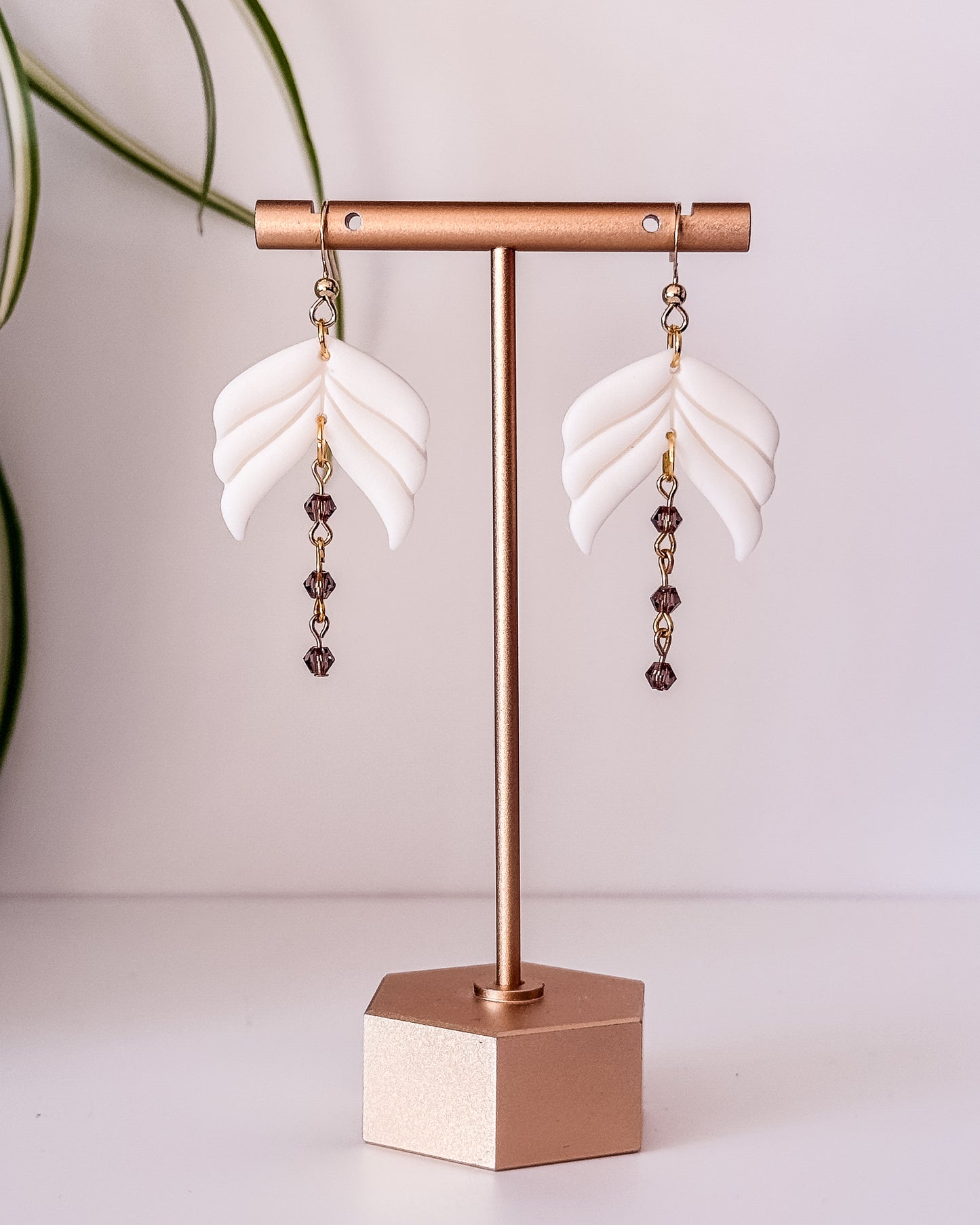 Bridal Arch Polymer Clay Lightweight Earrings with Glass