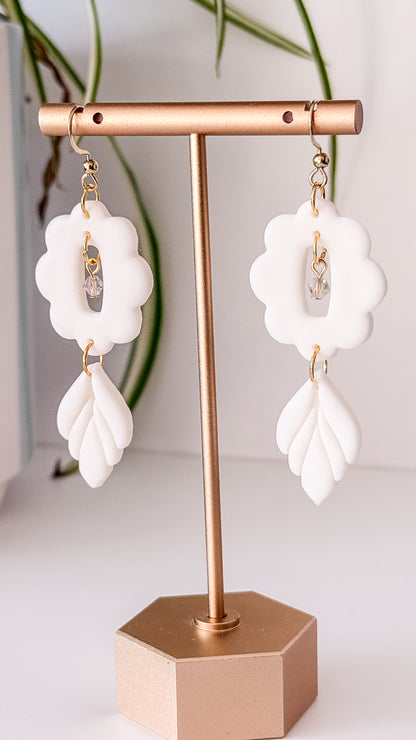 E R I C A ✦ The Statement Bridal Polymer Clay Earring, Glass, 24k Gold Plated Sterling Steel