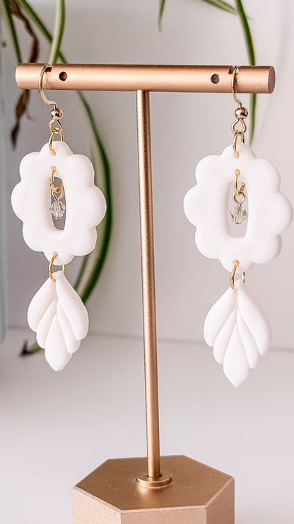 E R I C A ✦ The Statement Bridal Polymer Clay Earring, Glass, 24k Gold Plated Sterling Steel