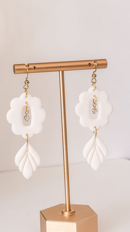 E R I C A ✦ The Statement Bridal Polymer Clay Earring, Glass, 24k Gold Plated Sterling Steel