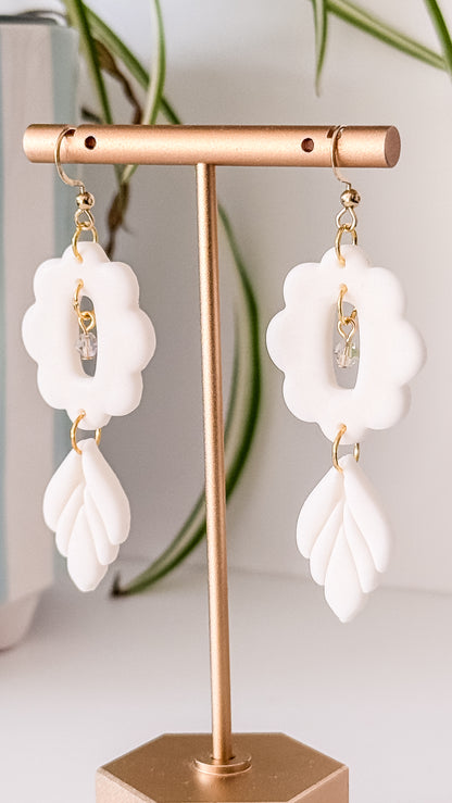 E R I C A ✦ The Statement Bridal Polymer Clay Earring, Glass, 24k Gold Plated Sterling Steel