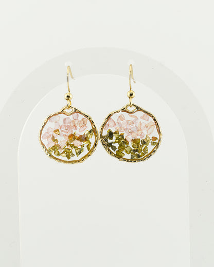 Frozen in Time: Resin Crushed Glass Unique Earrings