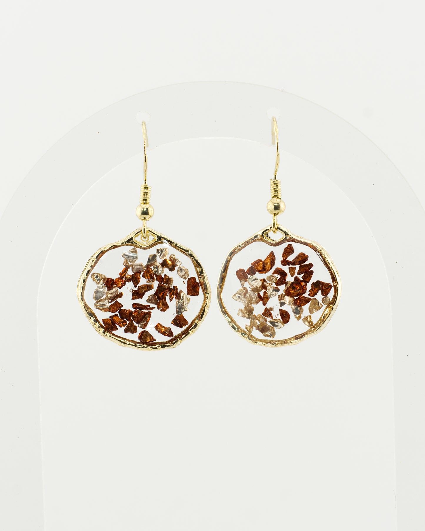 Frozen in Time: Resin Crushed Glass Unique Earrings