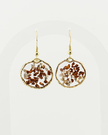 Frozen in Time: Resin Crushed Glass Unique Earrings