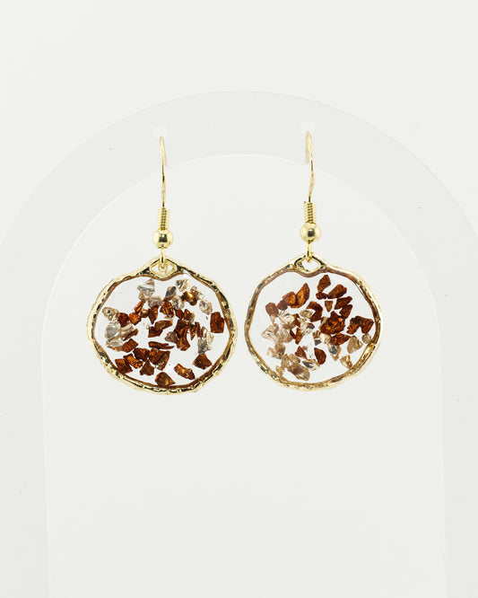 Frozen in Time: Resin Crushed Glass Unique Earrings