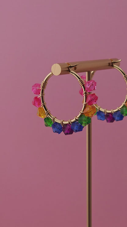 The Crescent Canopy Hoops | Nature-Inspired 18k Gold Plated Jewellery