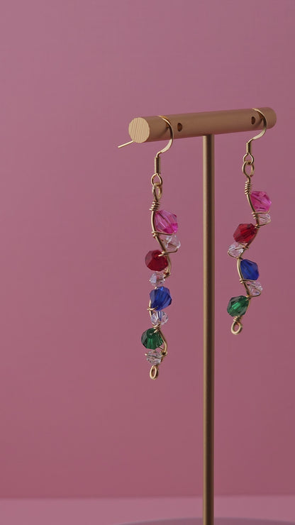 The Spiralling Stem Drops | Nature-Inspired 18k Gold Plated Jewellery